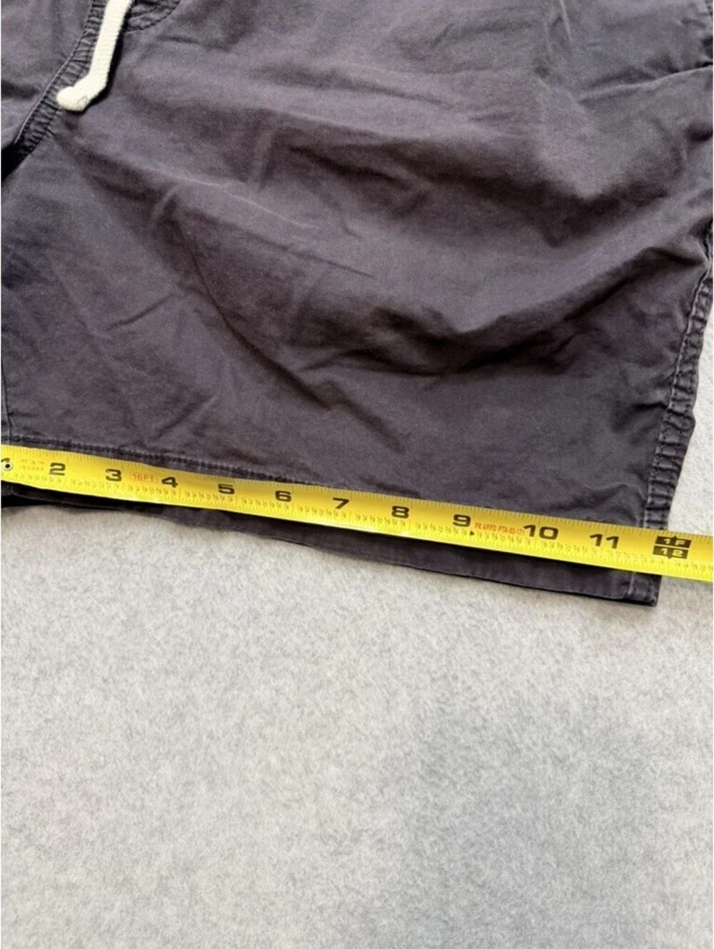 J Crew Mens Drawstring Shorts L Charcoal Gray Cotton Stretch Casual